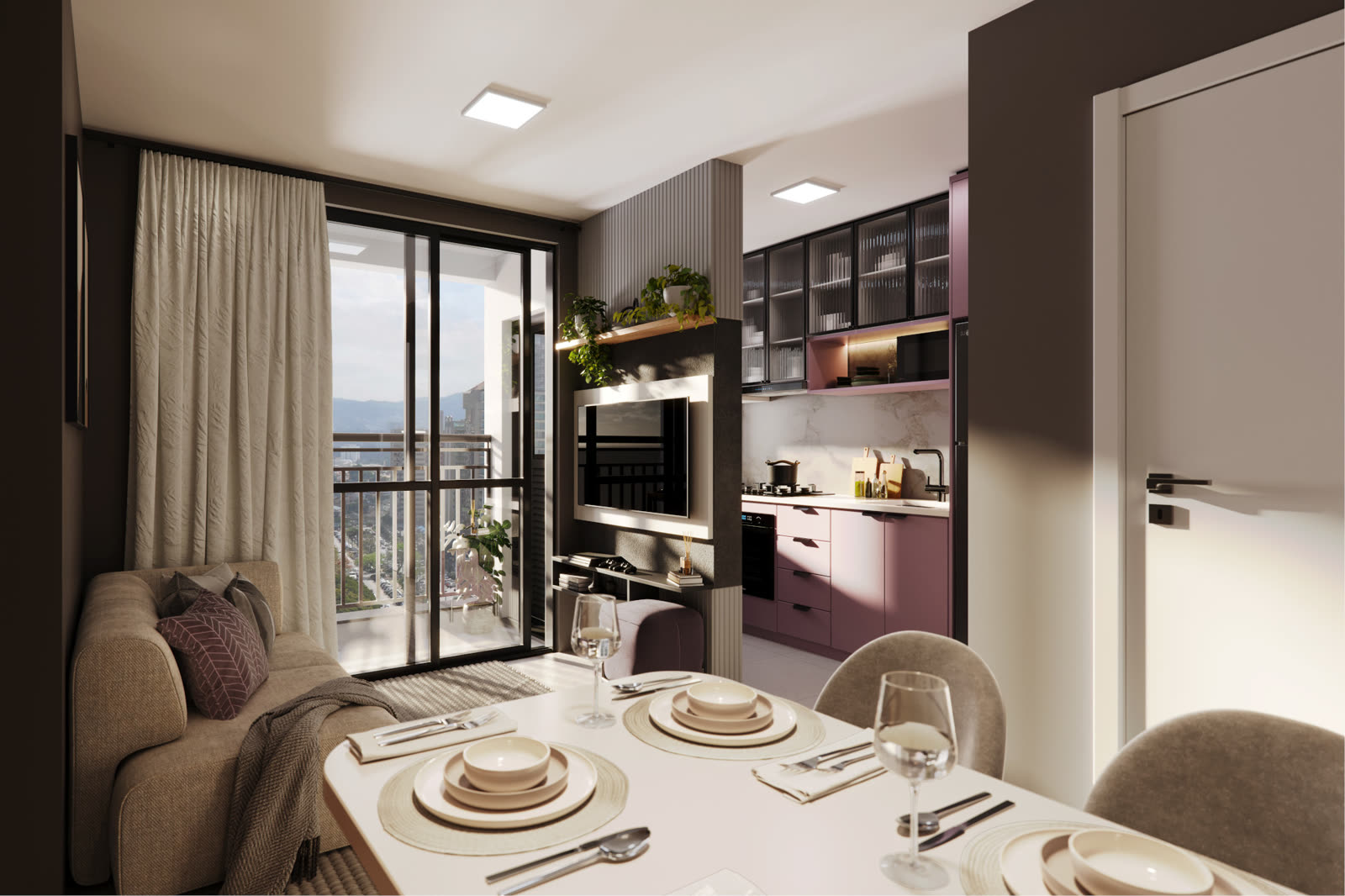 Sala e cozinha, imagem ilustrativa